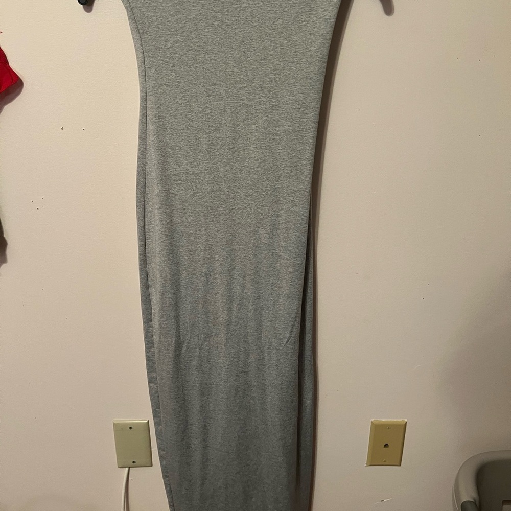 Grey Strapless Bodycon Dress